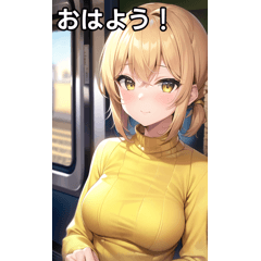 yellow sweater girl and train