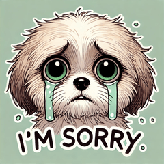 Teary-Eyed Dogs Stickers@SFW