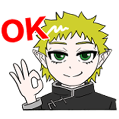 blond elf boy sticker 1