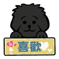 Black Miniature Poodle Daily Phrases-mei