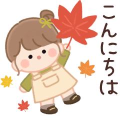 effect,Bun hair girl,Autumn greetings,