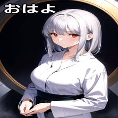 Silver hair night sky bathrobe girl