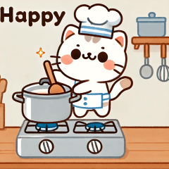 Cooking Cat Stickers