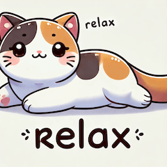 Relaxing Calico Cat Stickers