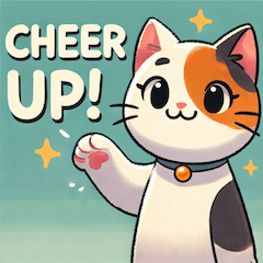 Encouraging Calico Cat Stickers