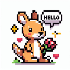 Pixel Kangaroo Stickers @SFW