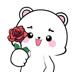 Lovely White Bear 12 : Animated Stickers