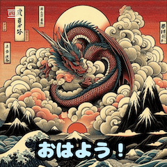 Charming Ukiyo-e Dragon