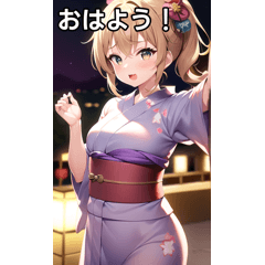 Yukata girls dance