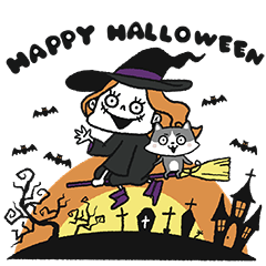 cat&Halloween friends Autumn