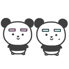 Stickers of twin pandas, Rito and Mas!