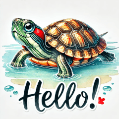 Realistic Cute Turtles: Watercolor Art