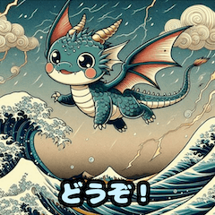 Charming Ukiyo-e Dragon 1