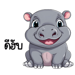 Cute pygmy hippopotamus