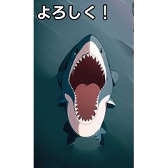 talking shark sticker