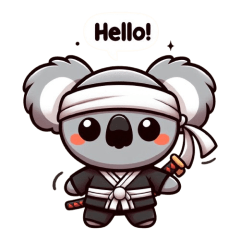 Cute ninja koala sticker 001