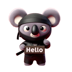 Cute ninja koala sticker 002