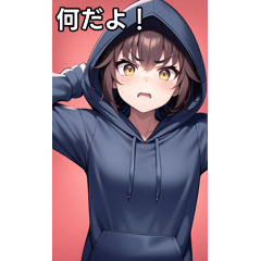 angry hoodie girl