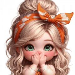 Pumpkin Girl Cute Expression Stickers