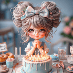 Glasses Girl Birthday Card