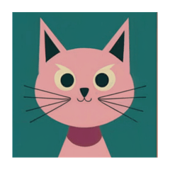 A quiet cat with a colored background