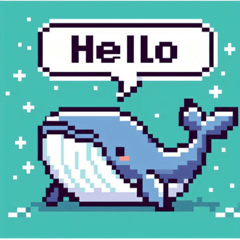 Pixel Whale Stickers3@SFW