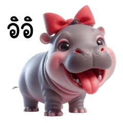 Nong Moo Dum, a cute little hippo