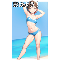 Summer sea and blue swimsuit girls