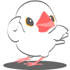 The cartoonish white sparrow