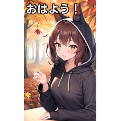 Autumn leaves and hoodie girls