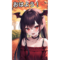 vampire girl in autumn park