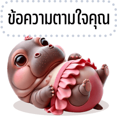 เปลี่ยนข้อความตามใจ: หมูหวาน ฮิปโปน่ารัก