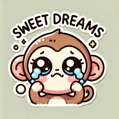 Teary Monkey Sticker Set @SFW