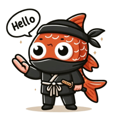 Cute ninja carp sticker 001