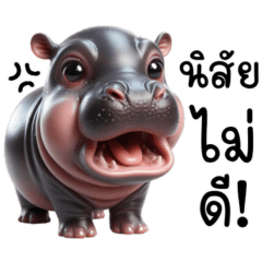 Little Pig Ding, a cute little hippo