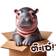 MooDeed cute baby hippo