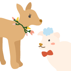 Cute daily routine of a sheep deer duck