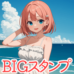 Cute Girls BIG Stickers Summer/Sea