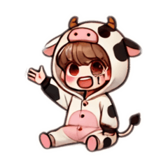 Costumed Boy in Costume [Cow]