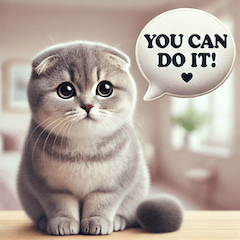 Cute Scottish Fold Encouraging Stickers