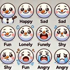 Snowman's Emotions Stickers