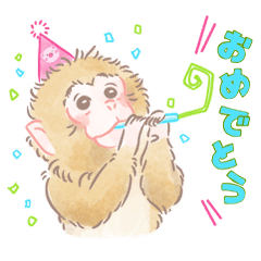 Cute monkey illustration stickers