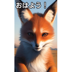 very cute fox sticker