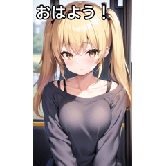 Blonde twintail hair girl loves trains