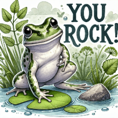 Realistic Cute Frogs Watercolor Stickers