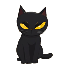 Angry black cat !!