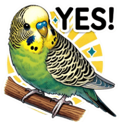 Cute Budgies: Watercolor Stickers