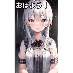 silver-haired rain girl