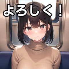 Sweater girls like trains