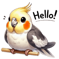 Cute Cockatiels: Watercolor Stickers